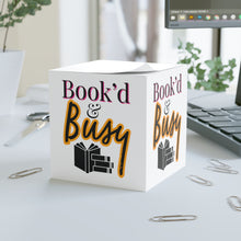 Load image into Gallery viewer, Book’d & Busy Note Cube